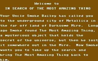 In Search of the Most Amazing Thing screenshot 4 for Commodore 64